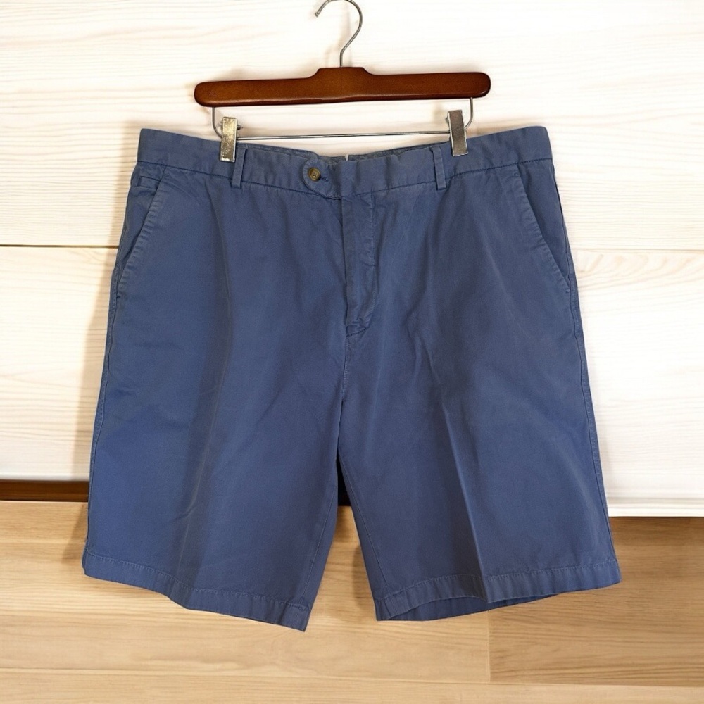 J. McLaughlin Men's Light Blue Size 40 Chino Shorts 100% Cotton Flat Front